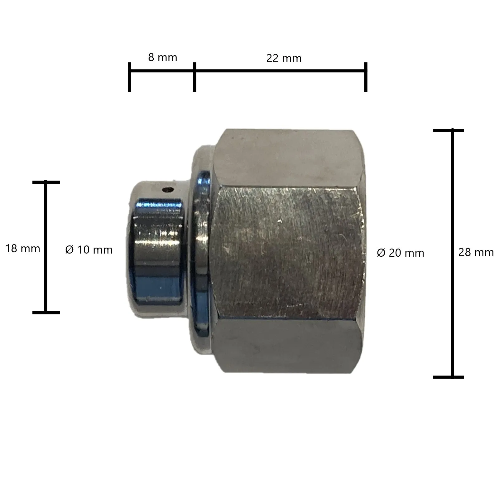 Adattatore per bombole di Azoto M10x1RHI-W21,8 RHI completo di guarnizione Oxyturbo 490990