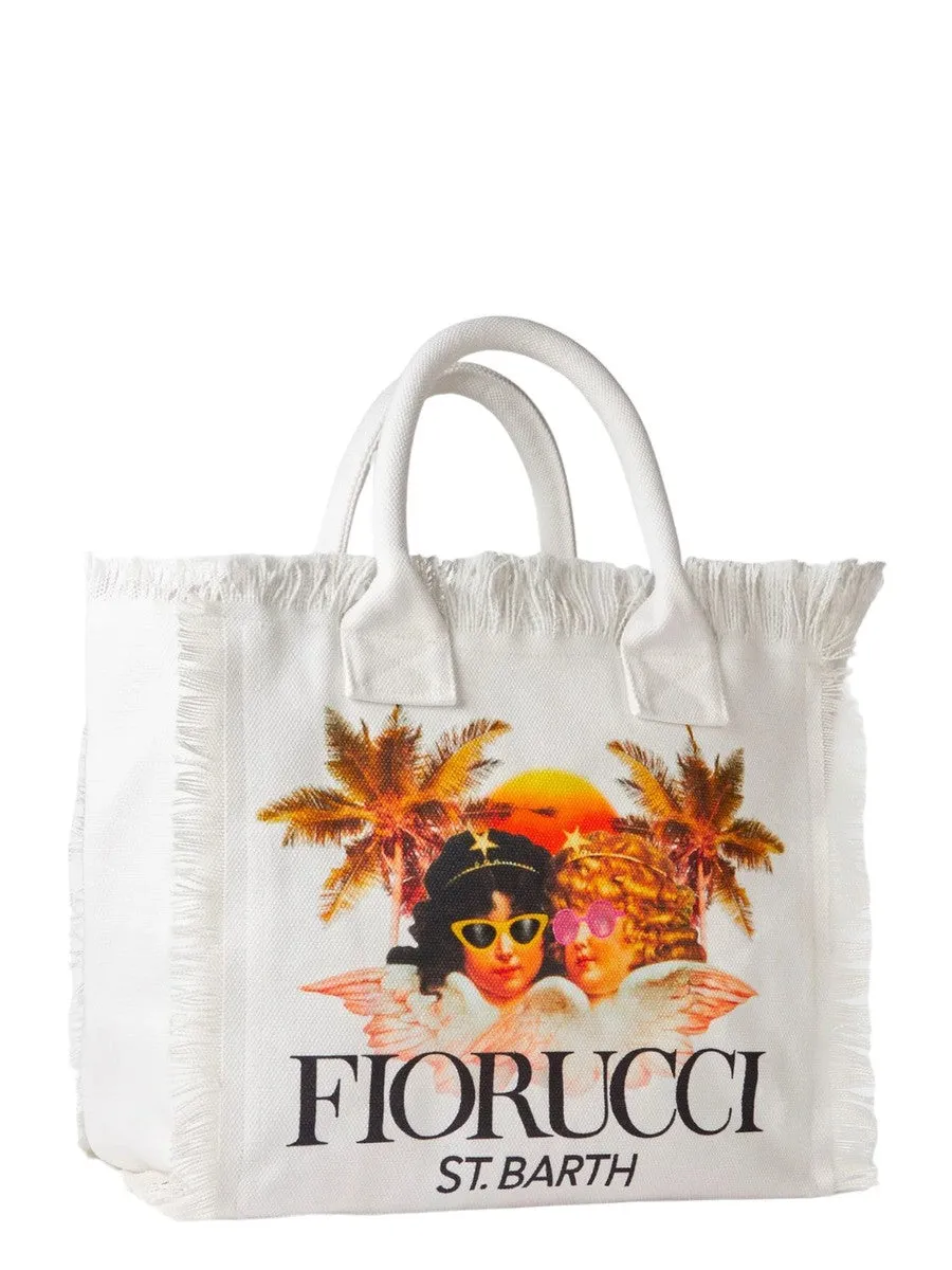 Borsa Vanity in canvas con stampa angeli | FIORUCCI SPECIAL EDITION