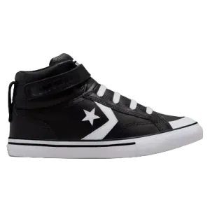 Converse high sneaker shoe with elastic lace and velcro for boys Pro Blaze A01072C black-white