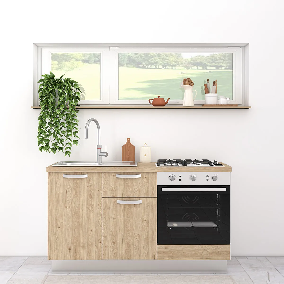 Cucina completa 150cm Gaia, perfetta per arredare un appartamento, B&B o un Hotel