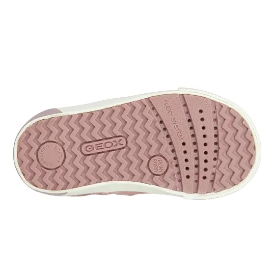 Geox girl's shoe in suede with elastic velcro lace and Kilwi zip B36D5A-022BC-C8056 pink