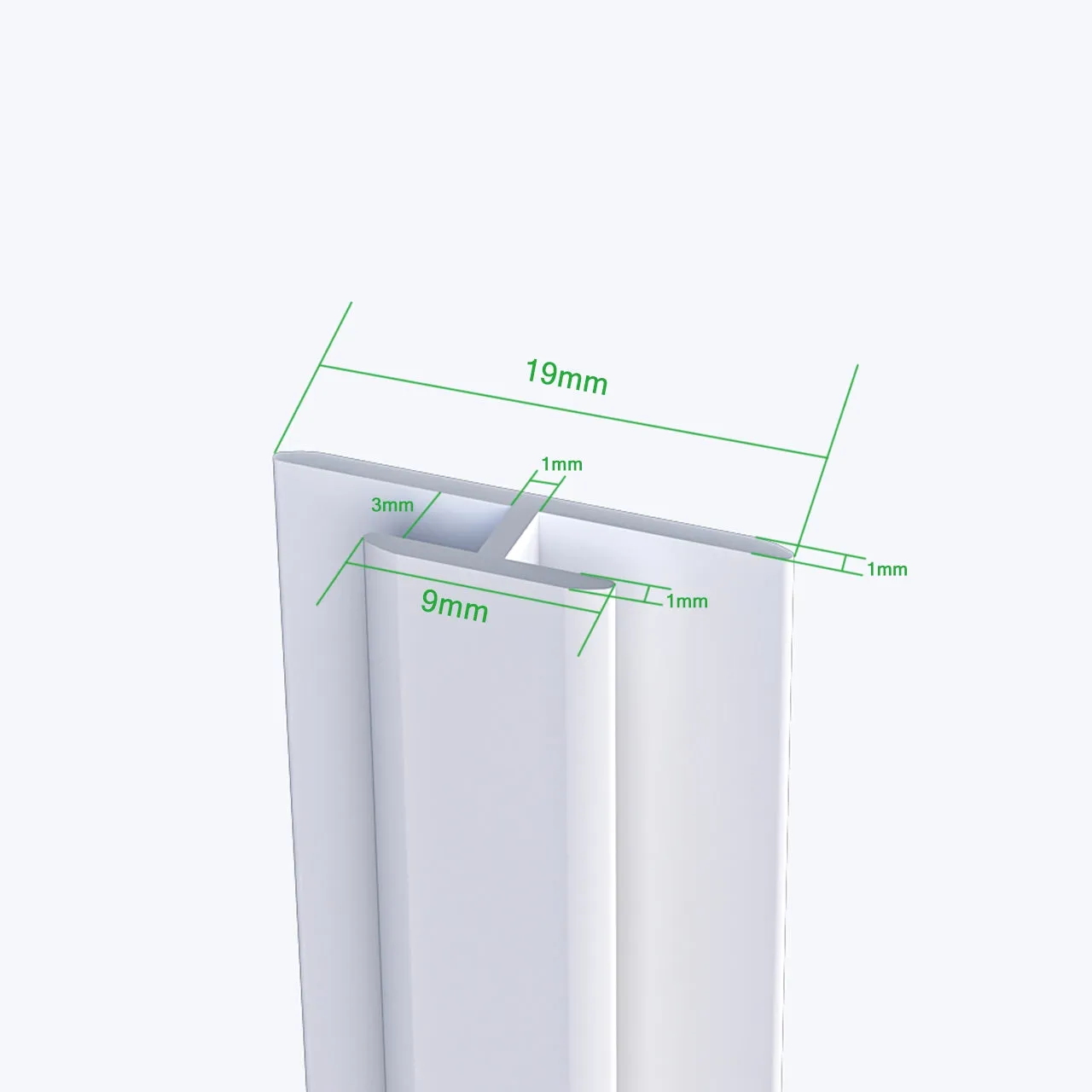 H.210cm Pannello Doccia ad Angolo Realizzato in Alluminio da 3mm con Profili Finitura Bianco Opaco per Rivestimento Parete Bagno