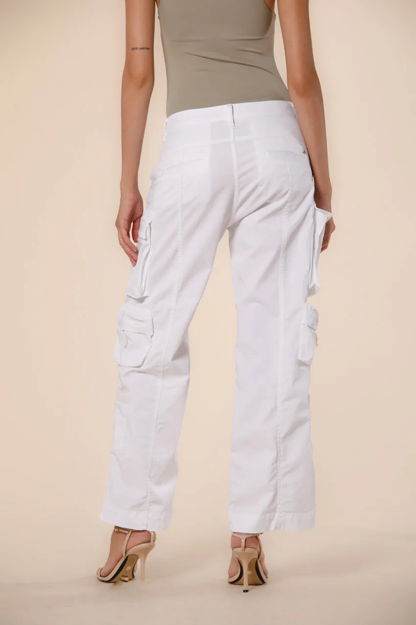 New Hunter pantalone cargo donna in gabardina relaxed