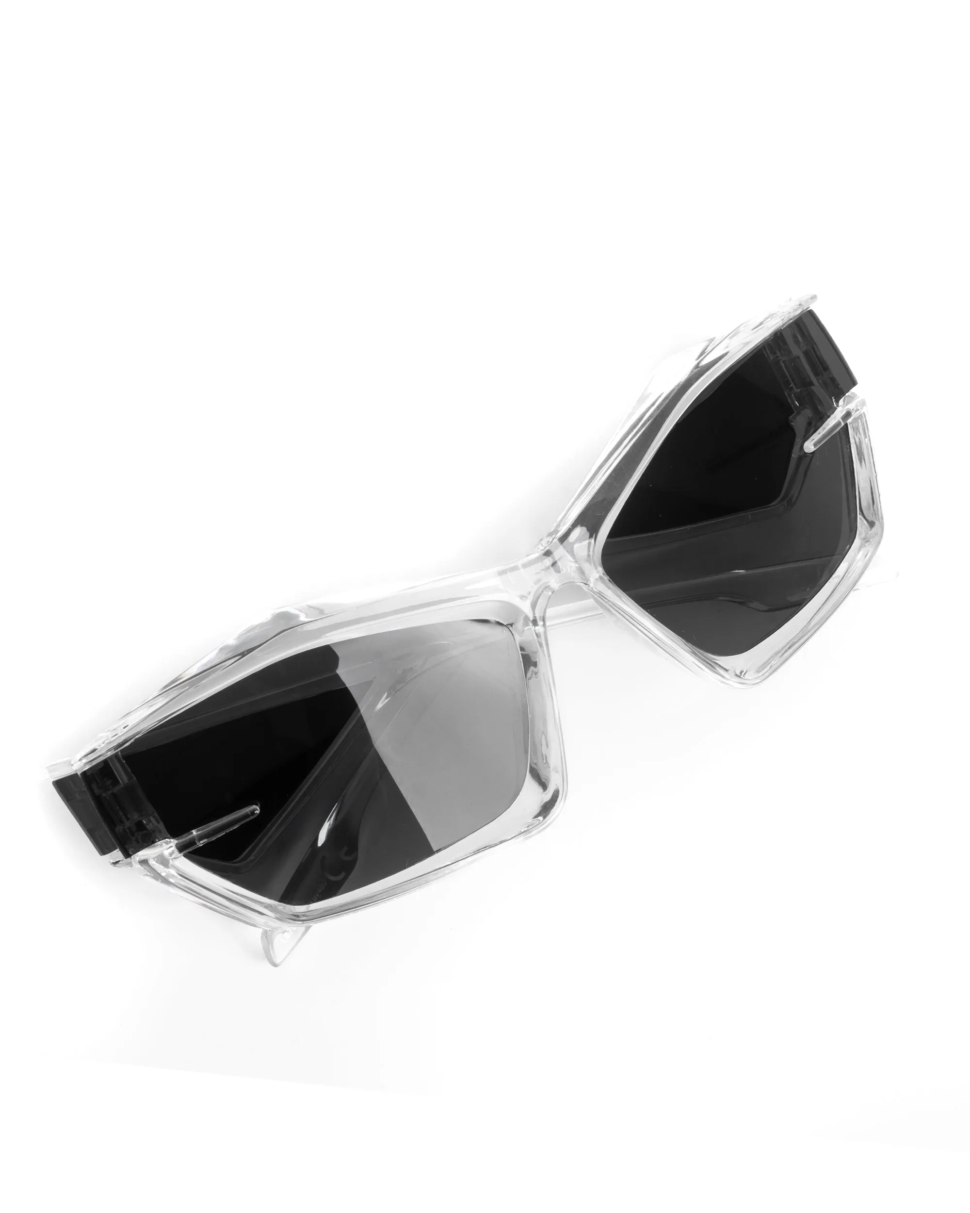 Occhiali da Sole Futuristico Casual Sunglasses Uomo Donna Lenti Nere Trasperenti Sportivo Unisex GIOSAL-OC1068A