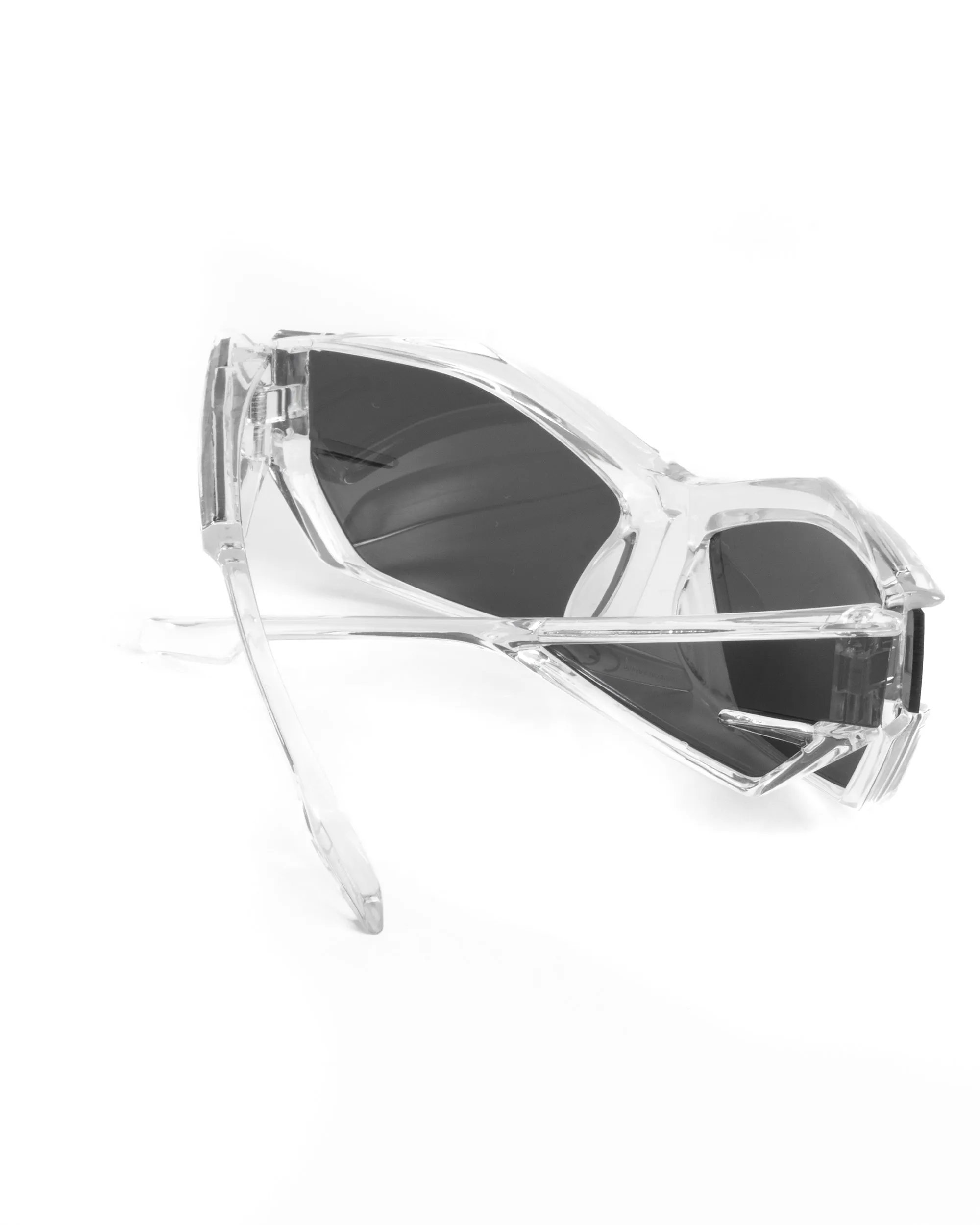 Occhiali da Sole Futuristico Casual Sunglasses Uomo Donna Lenti Nere Trasperenti Sportivo Unisex GIOSAL-OC1068A