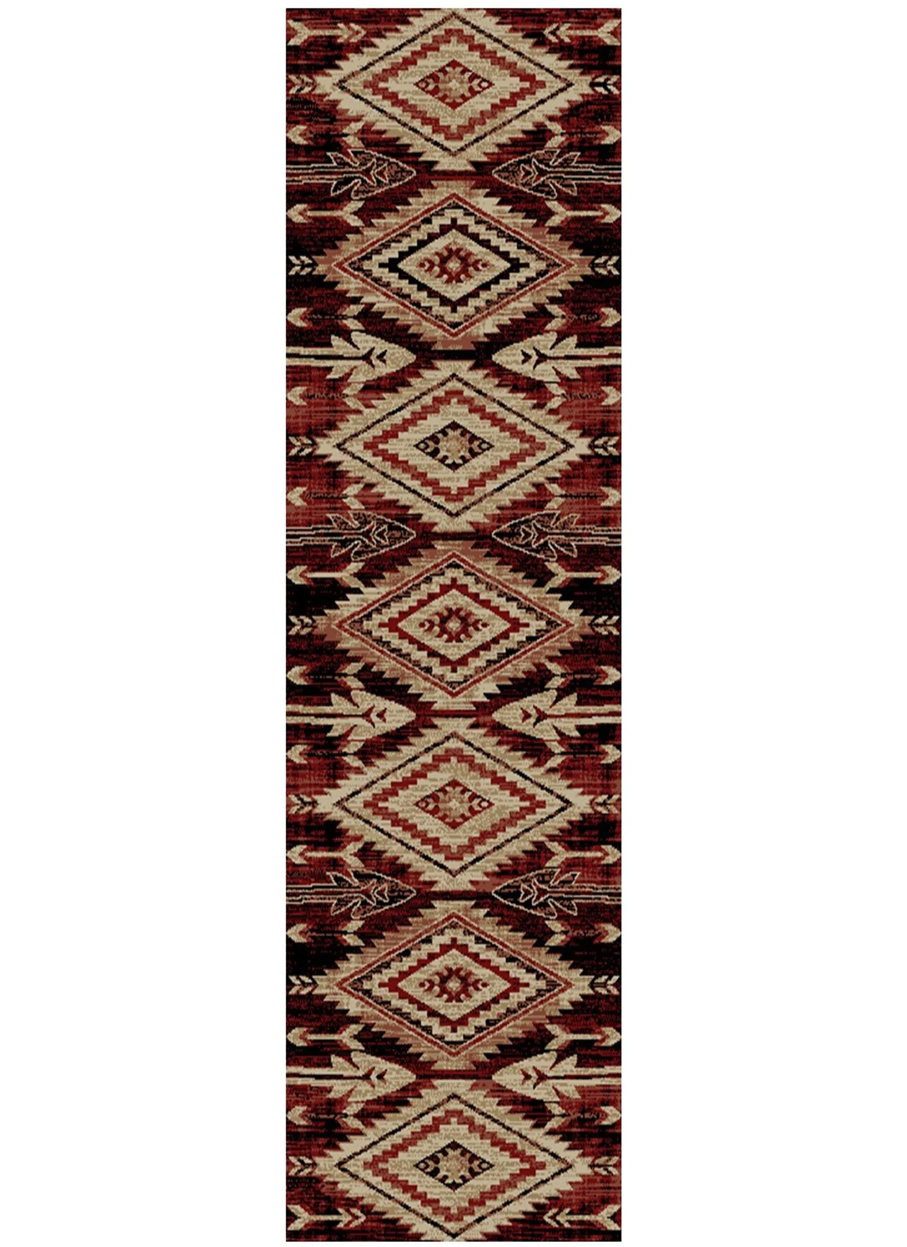 "Broken Bow Red" Western Area Rug (4 Sizes Available)