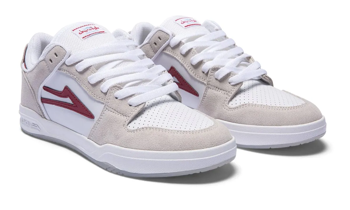 Telford Low White/red Suede