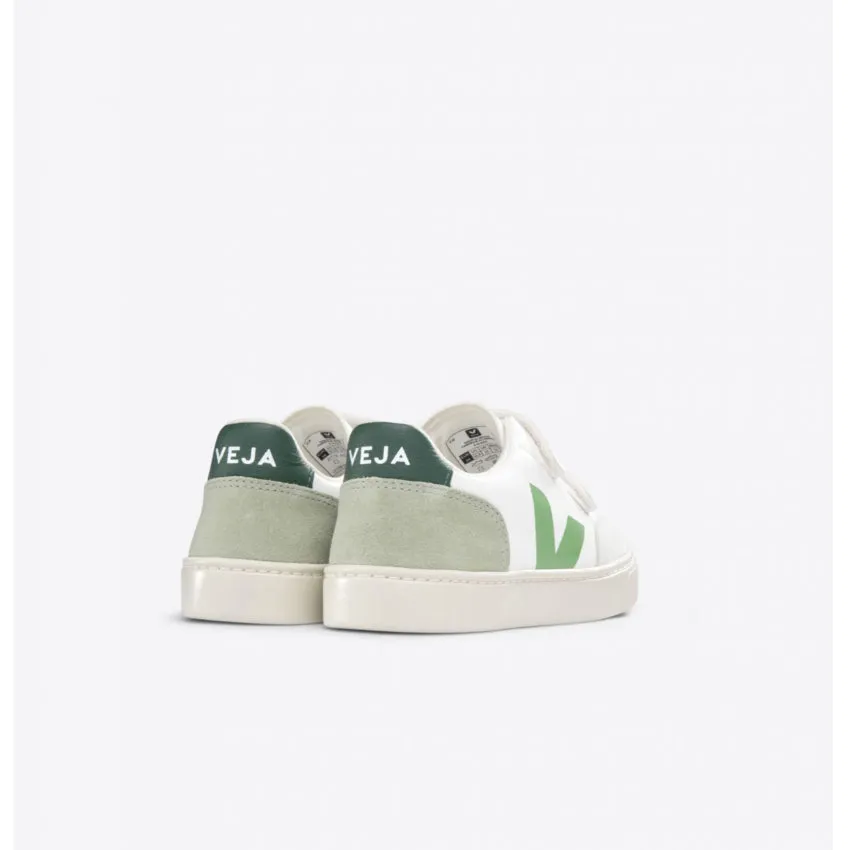 VEJA SNEAKERS SMALL V-12 CHROMEFREE LEATHER XV0503415C BIANCO-VERDE